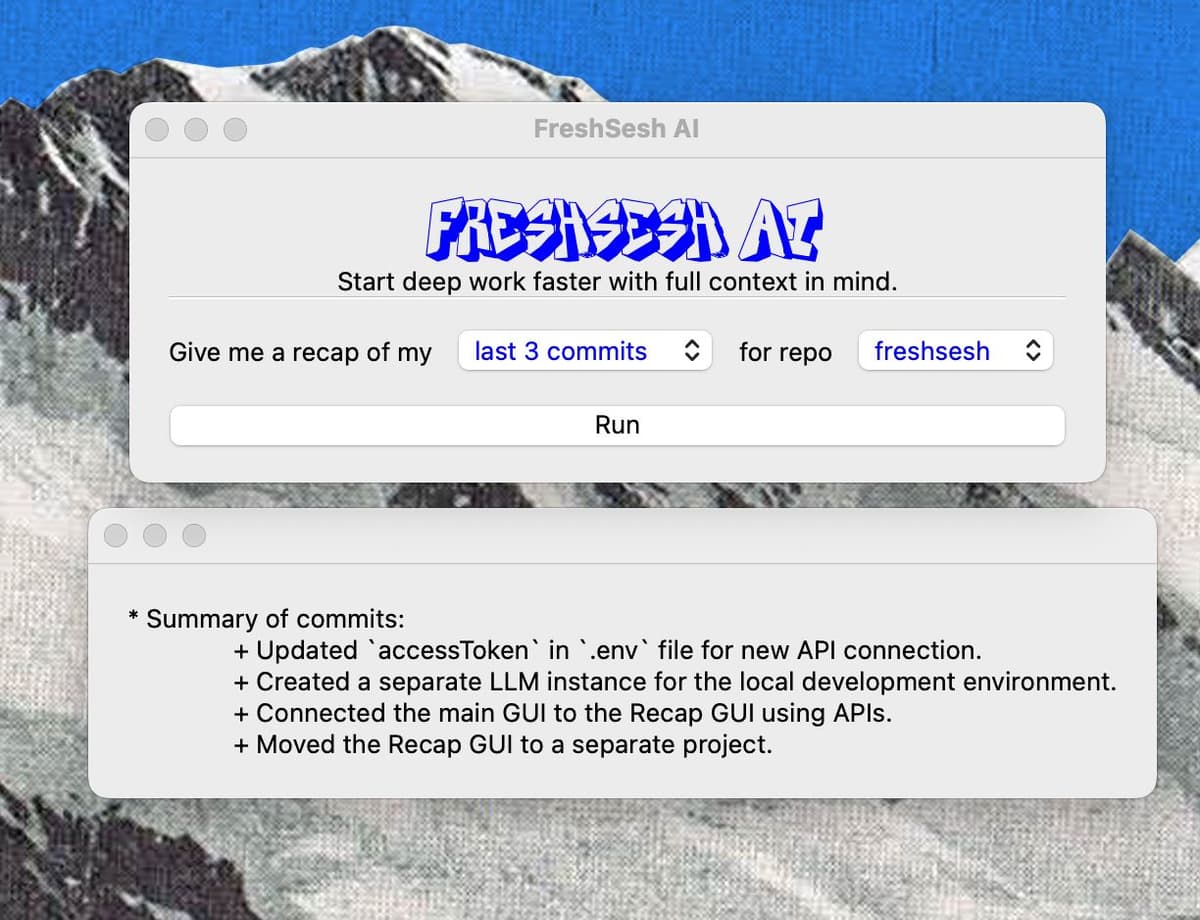 FreshSesh AI interface